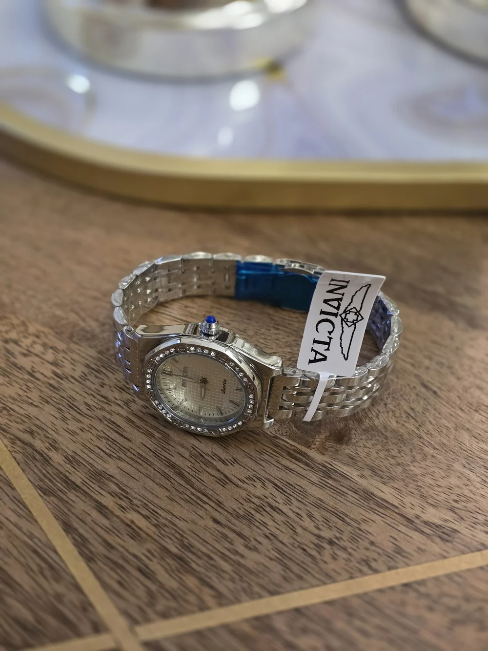 Invicta Women's Silver Crystal Bezel Quartz Watch